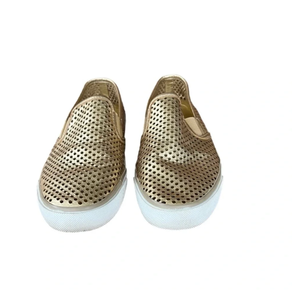 Tory Burch Jesse Metallic Gold Slip On Women's Sneakers Size 6.5